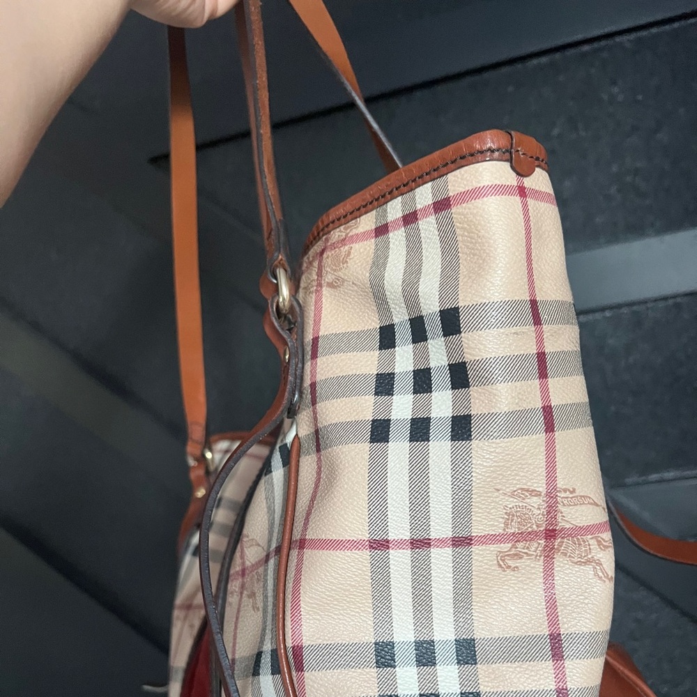 Burberry Beige and Red Plaid Tote - Picture 10 of 10